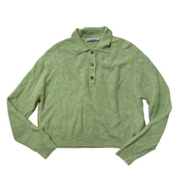 Acne Studios Kessa Summer Alpaca Knit Polo Sweater Size Large - Picture 1 of 7